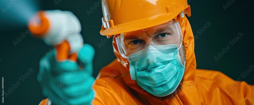 A Construction Painter With A Spray Gun, Showcasing Skill And Efficiency A Construction Painter With A Spray Gun, Showcasing Skill And Efficiency