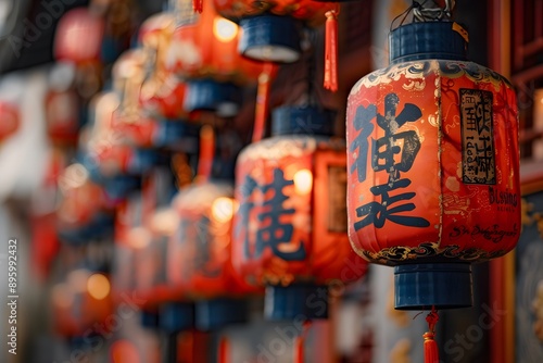 Vibrant Chinese Lanterns Illuminating a Festive Scene