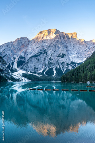 Wallpaper Mural Lake Braies, Dolomite Mountains, Italian Alps, Italy Torontodigital.ca