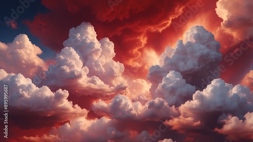 red cloud formations abstract background design