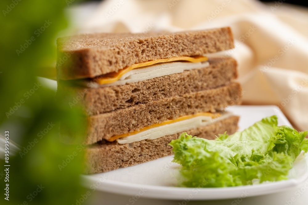 Delicious fresh Sandwich with Cheese and salad Delicious fresh Sandwich with Cheese and salad