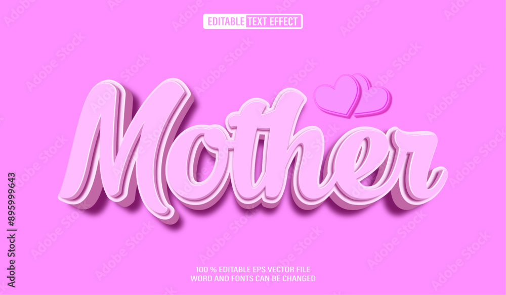 Editable 3d text style effect - Mother Day text effect Template Editable 3d text style effect - Mother Day text effect Template