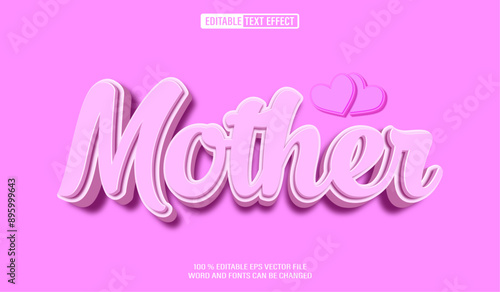 Editable 3d text style effect - Mother Day text effect Template