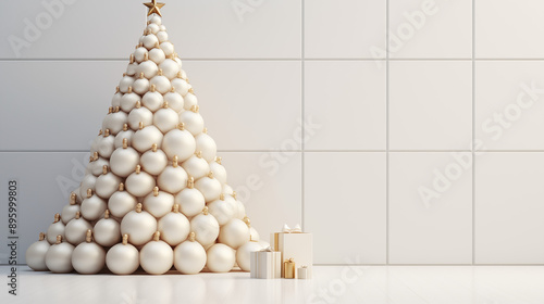 Christmas tree decorations in a heart-shaped basket with festive items