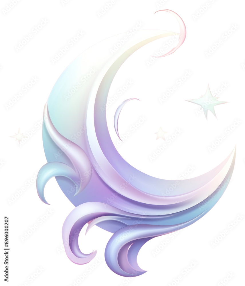 Naklejka premium PNG Crescent moon pattern art abstract.