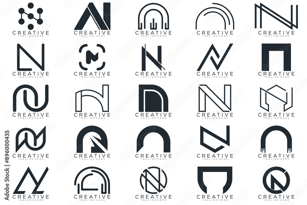 Mega logo collection, Abstract letter N logo design. icons for business Mega logo collection, Abstract letter N logo design. icons for business