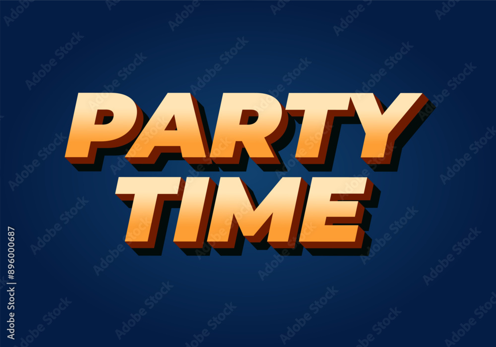 Party time. Text effect in 3D look with eye catching colors Party time. Text effect in 3D look with eye catching colors