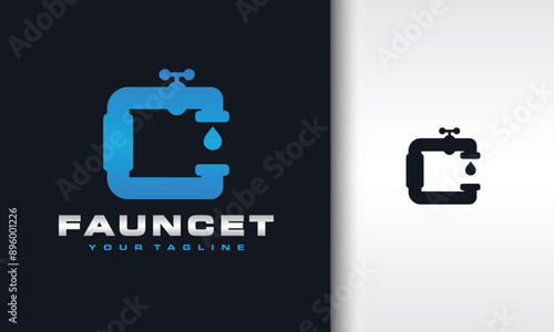 letter C faucet water logo