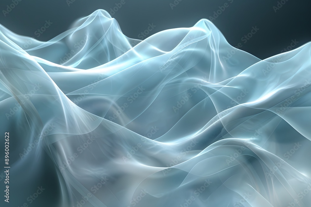 Obraz premium Ethereal Waves of Light and Motion in a Dreamlike Landscape