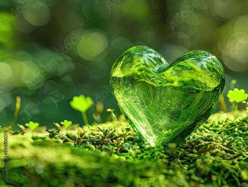 Beautiful green heart-shape...