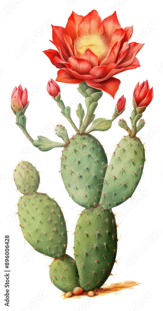 Fototapeta premium PNG Vibrant cactus flower illustration