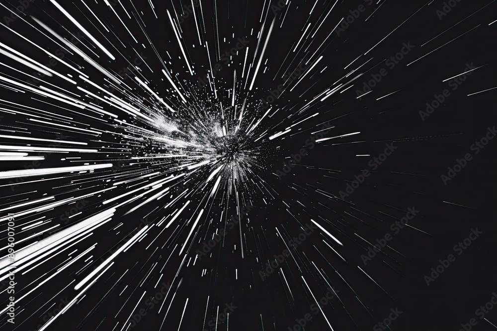 Dynamic white burst on a black background, striking contrast creates a sense of energy and movement, ideal for conveying power and intensity in visual compositions. Dynamic white burst on a black background, striking contrast creates a sense of energy and movement, ideal for conveying power and intensity in visual compositions.
