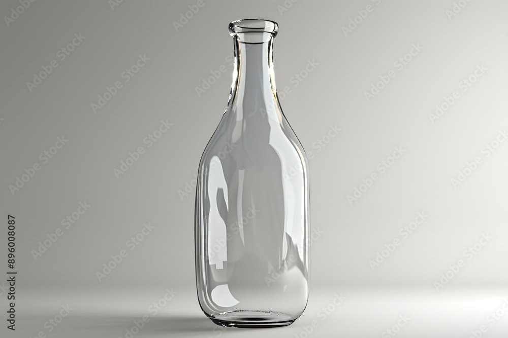 Elegant Transparent Glass Bottle on a Soft Background Elegant Transparent Glass Bottle on a Soft Background