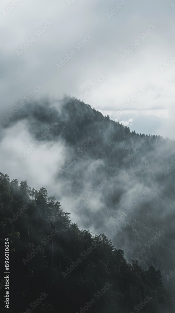 Foggy Mist Over Mountain Texture Background, 4K hyperrealistic photo Foggy Mist Over Mountain Texture Background, 4K hyperrealistic photo