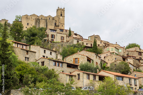 Eus, France. 05-24-2024 .Panoramic view of the  city of Eus in France. photo