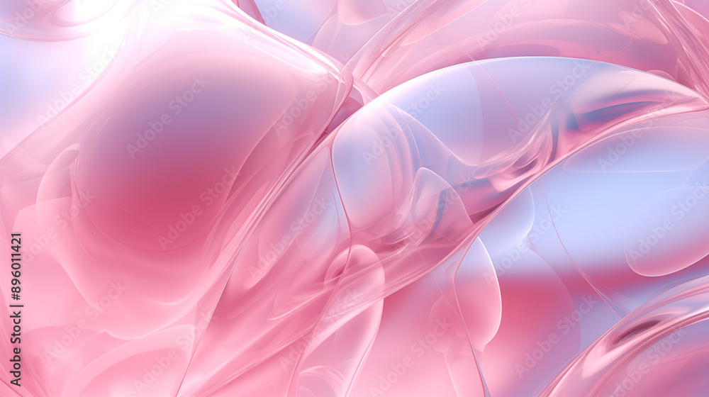 Abstract Pink Waves with Soft Colorful Curves Abstract Pink Waves with Soft Colorful Curves