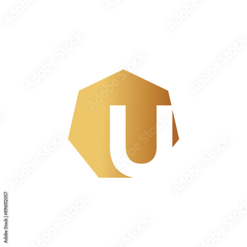 Letter U logo design vector with universal form and creative idea icon