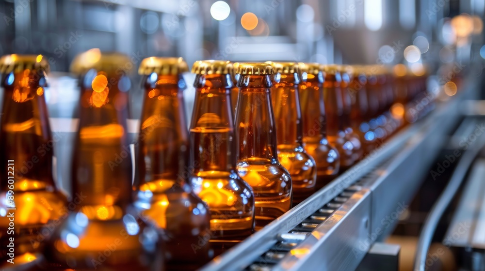 Beer bottles on the conveyor belt, alcohol, beer, drink, beverage, bottles, cold, glass, brewery, water, Factory, liquor, pub, industry Beer bottles on the conveyor belt, alcohol, beer, drink, beverage, bottles, cold, glass, brewery, water, Factory, liquor, pub, industry