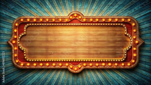 Vintage marquee circus sign board with a background , retro, carnival, entertainment, typography, light bulb, isolated