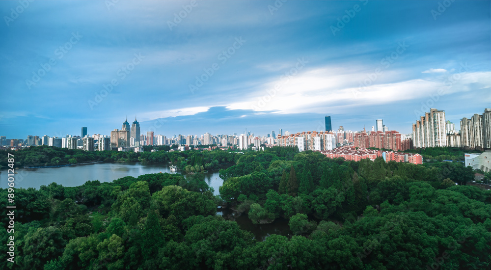 Fototapeta premium panorama of Shanghai'city, in Putuo