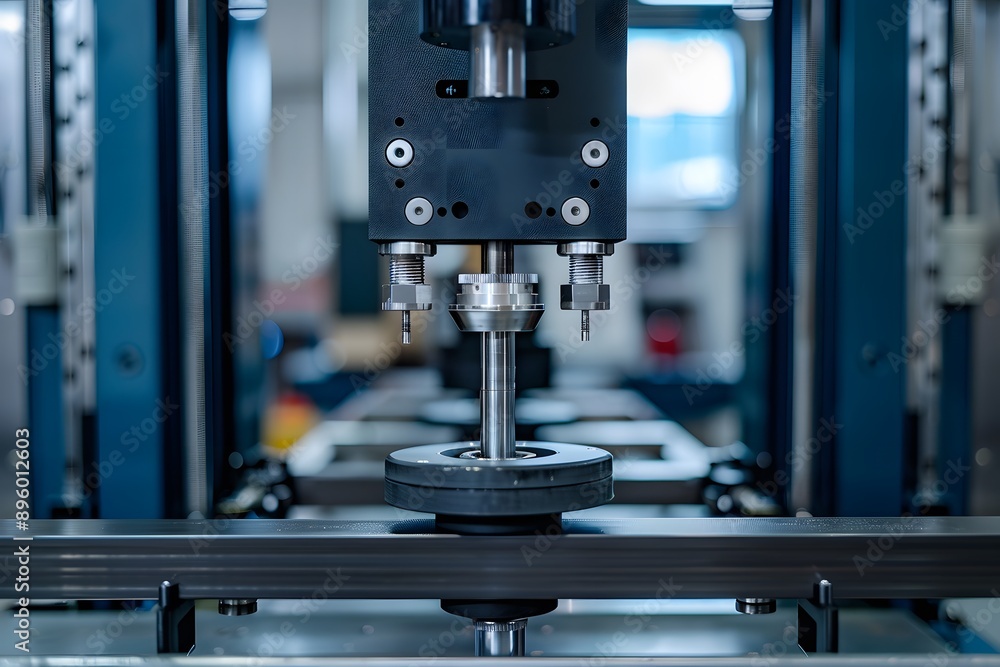 Precision Machinery in Action: Close-Up of a Testing Device Precision Machinery in Action: Close-Up of a Testing Device