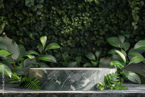 Pedestal in jungle background Landscape