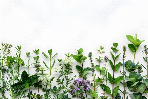 Wallpaper Mural A Vibrant Collection of Fresh Herbs Displayed on a Light Background Torontodigital.ca