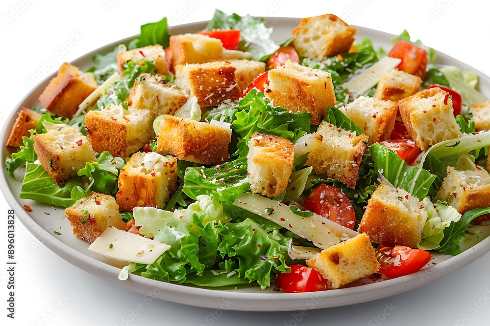 Fresh and Crunchy Salad with Croutons and Cherry Tomatoes Fresh and Crunchy Salad with Croutons and Cherry Tomatoes