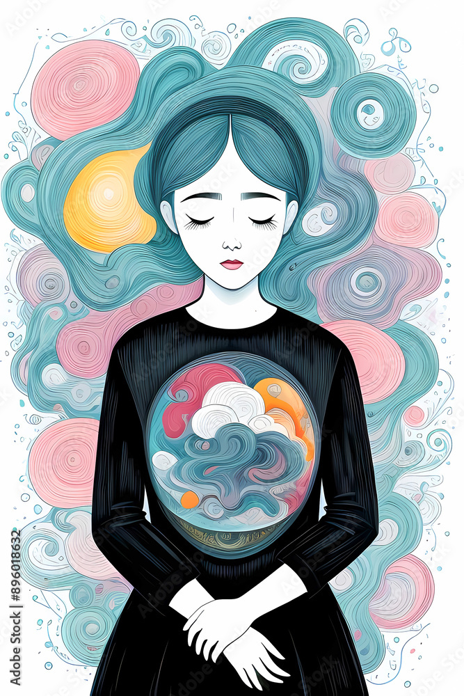 An abstract illustration of the concept of anxiety An abstract illustration of the concept of anxiety