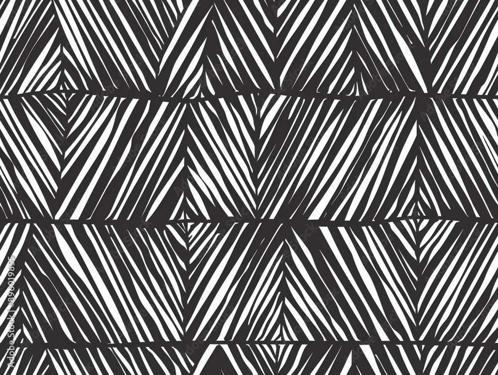 A hand-drawing pattern of black and white lines in the form of triangles, chevron and zigzag style. A hand-drawing pattern of black and white lines in the form of triangles, chevron and zigzag style.