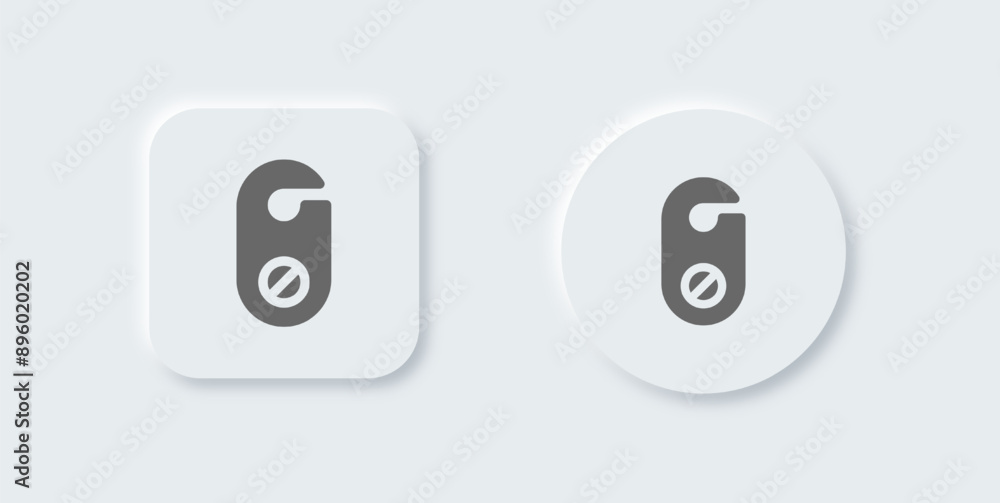 Do not disturb solid icon in neomorphic design style. Private signs vector illustration. Do not disturb solid icon in neomorphic design style. Private signs vector illustration.