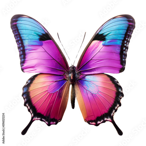 Isolated Pink Butterfly PNG | Photorealistic Detail and Vibrant Colors on Transparent Background 