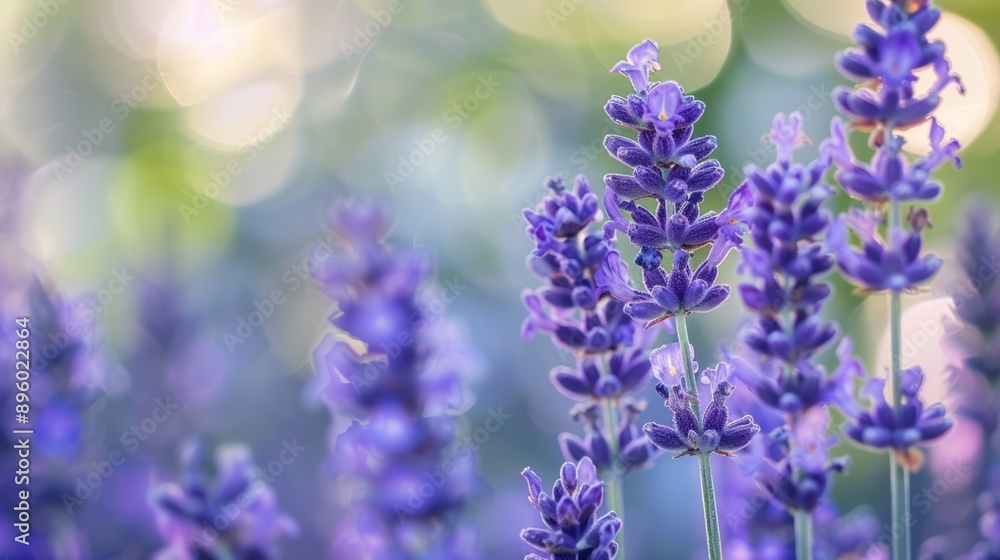 Blooming lavender flowers in a vast field at sunset, creating a tranquil and vibrant atmosphere perfect for relaxation and aromatherapy