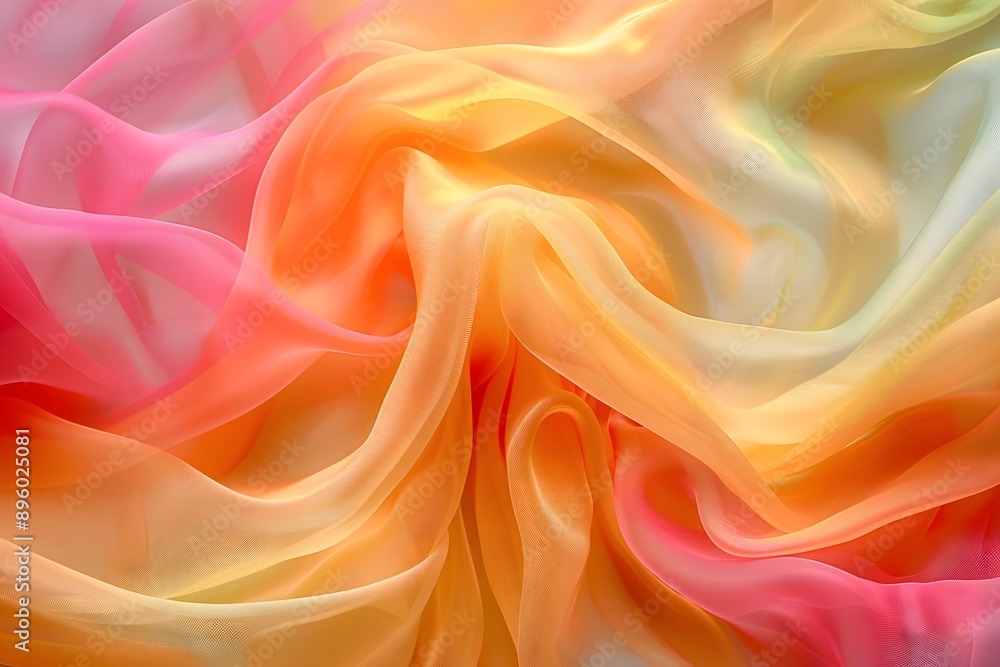 Fototapeta premium Vibrant Flowing Silk: A Dance of Colorful Fabrics