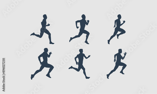 Wallpaper Mural running men silhouette Torontodigital.ca