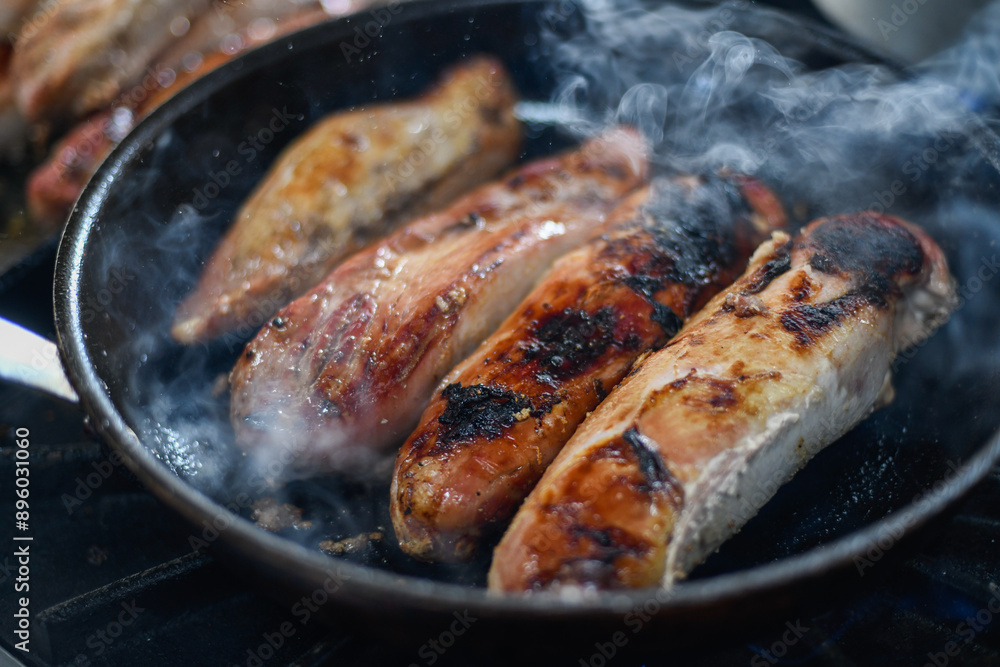 grilled meat on the grill grilled meat on the grill