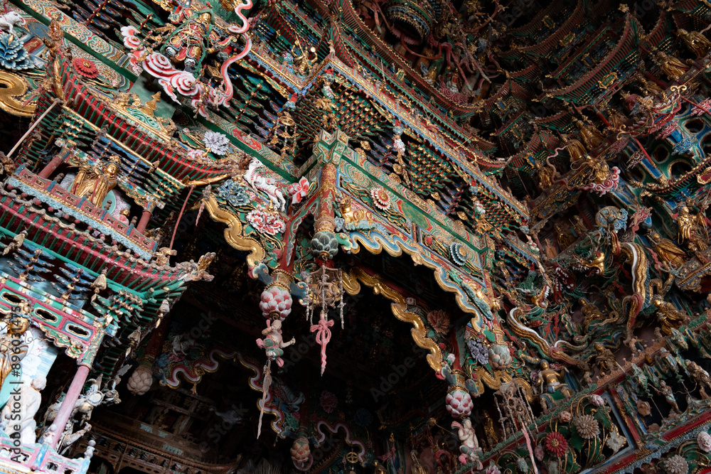 Obraz premium Shanxi Linfen Xiaoxitian, China Tourist Attractions, Ancient Architecture Religious Temples