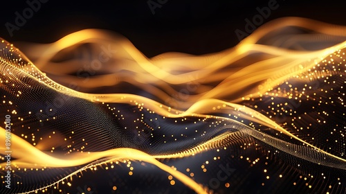Abstract gold light threads background
