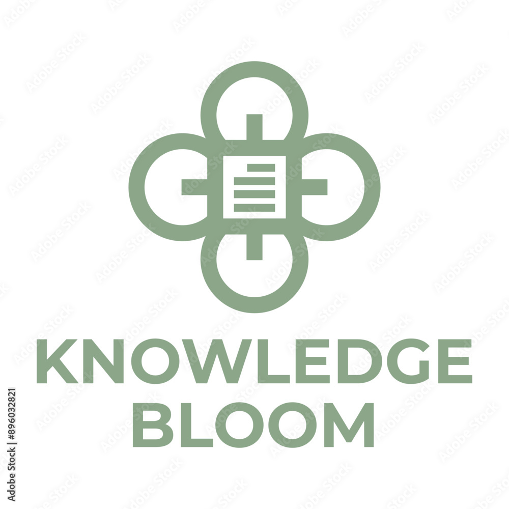 Knowledge Flower Minimalist logo design Knowledge Flower Minimalist logo design
