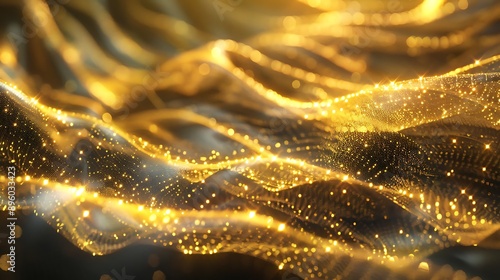 Abstract gold light threads background