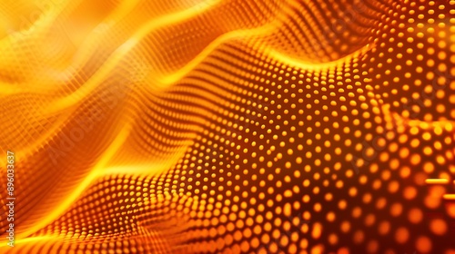 Abstract halftone background of small dots and wavy lines in orange colors
