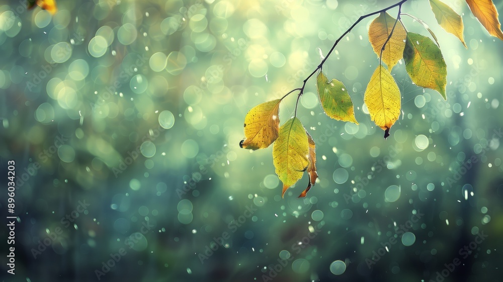 leaves gracefully hanging from the top of the frame with bokeh background leaves gracefully hanging from the top of the frame with bokeh background