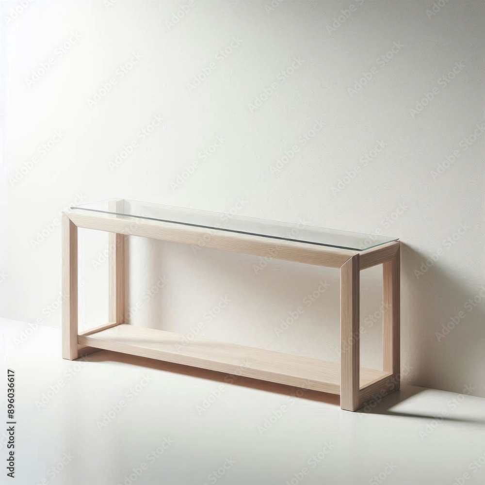 Interior of stylish modern house - console table on white background. AI generated. Interior of stylish modern house - console table on white background. AI generated.