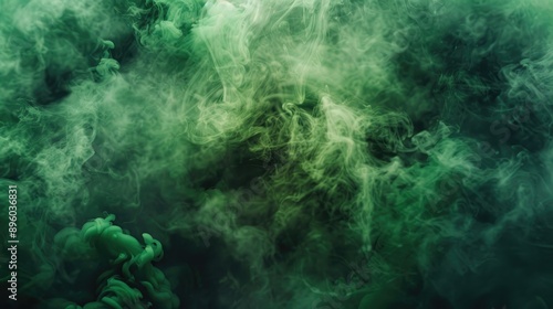 Toxic green smoke on a dark ground, creating a mysterious and dramatic background for eerie scenes