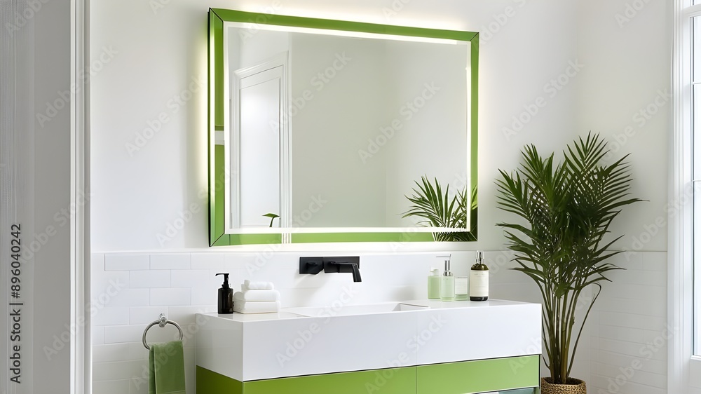Fototapeta premium mirror in bathroom