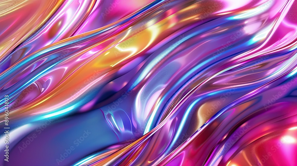 Colorful holographic abstract wavy background with vibrant hues Colorful holographic abstract wavy background with vibrant hues