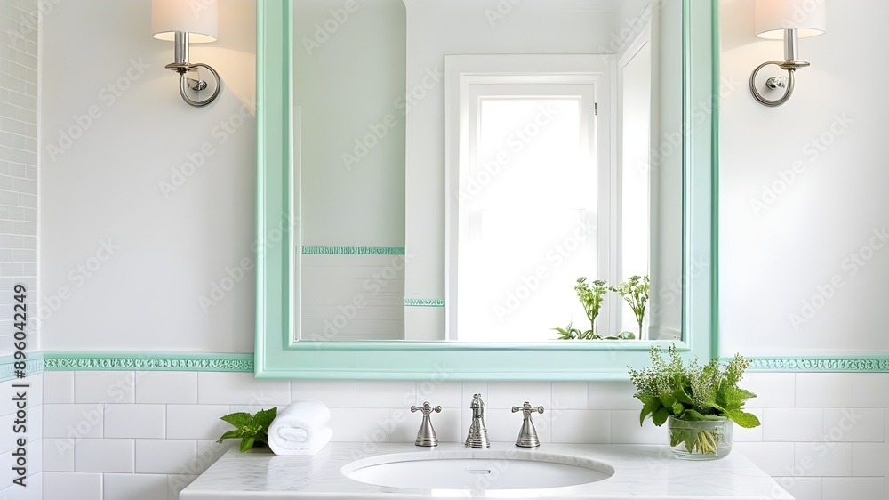 Fototapeta premium mirror in bathroom