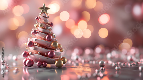 Christmas tree adorned with festive decorations and lights for the holiday season