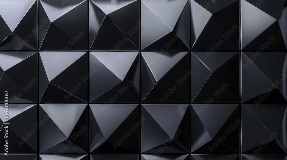 abstract 3d wall texture with glossy black triangular tiles geometric patterns creating depth and shadow futuristic feel abstract 3d wall texture with glossy black triangular tiles geometric patterns creating depth and shadow futuristic feel