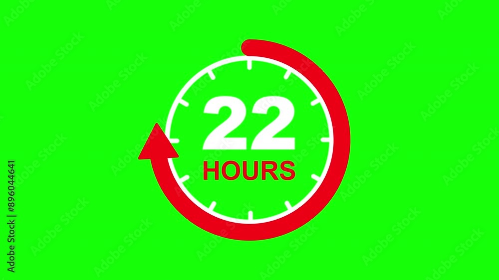 Round 22 Hours Service Icon, Green Background Round 22 Hours Service Icon, Green Background